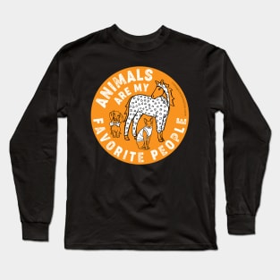 Animals are My Favorite People — Original Illustration series Long Sleeve T-Shirt